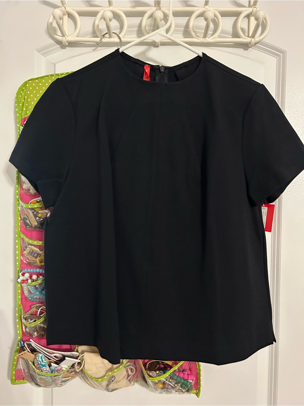 Women's Black Short-Sleeve Crewneck Top